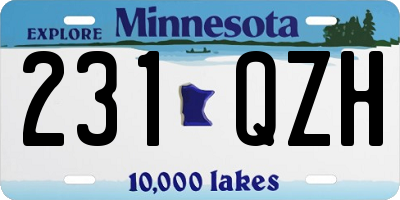 MN license plate 231QZH