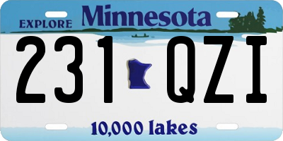 MN license plate 231QZI