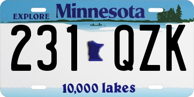 MN license plate 231QZK