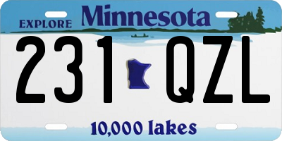 MN license plate 231QZL