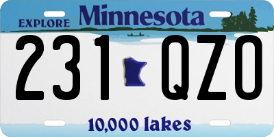 MN license plate 231QZO