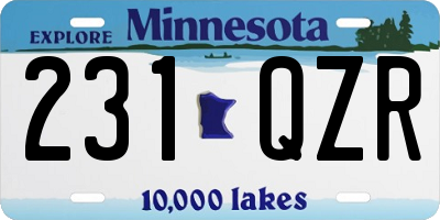 MN license plate 231QZR