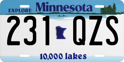 MN license plate 231QZS