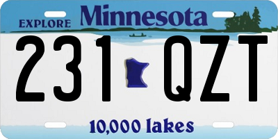 MN license plate 231QZT
