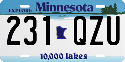 MN license plate 231QZU