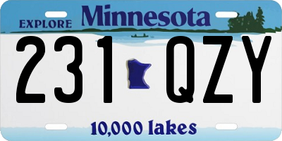 MN license plate 231QZY