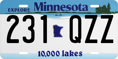 MN license plate 231QZZ