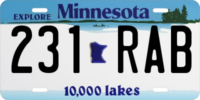 MN license plate 231RAB