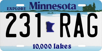 MN license plate 231RAG