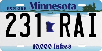 MN license plate 231RAI
