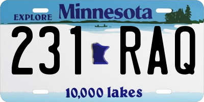 MN license plate 231RAQ