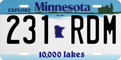 MN license plate 231RDM