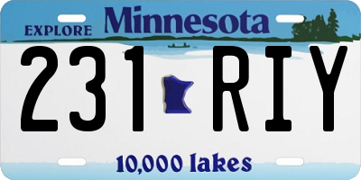 MN license plate 231RIY