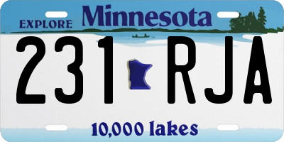 MN license plate 231RJA