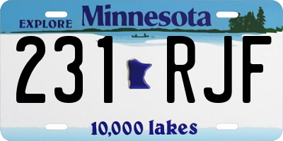 MN license plate 231RJF