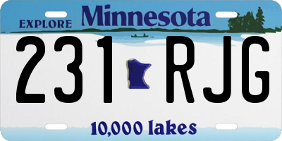 MN license plate 231RJG