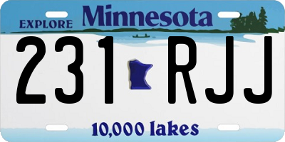 MN license plate 231RJJ