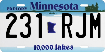MN license plate 231RJM