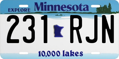 MN license plate 231RJN