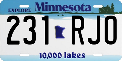 MN license plate 231RJO