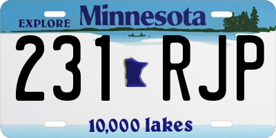 MN license plate 231RJP