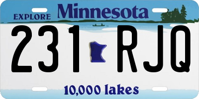 MN license plate 231RJQ