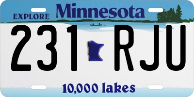 MN license plate 231RJU
