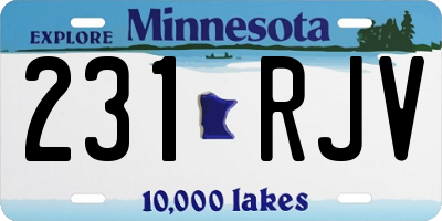 MN license plate 231RJV