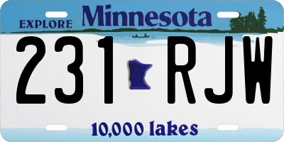 MN license plate 231RJW
