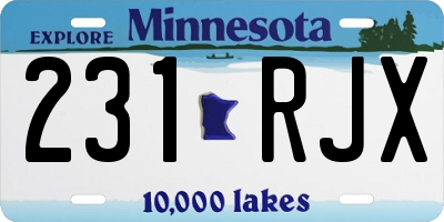 MN license plate 231RJX