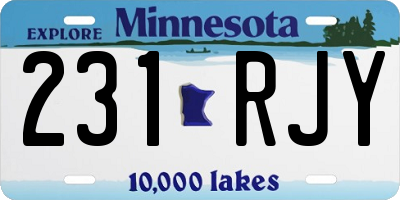MN license plate 231RJY