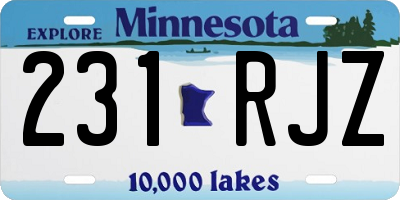 MN license plate 231RJZ
