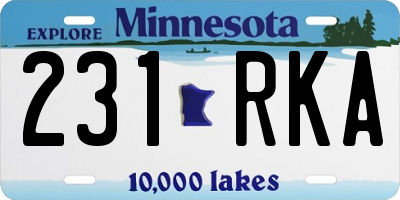 MN license plate 231RKA
