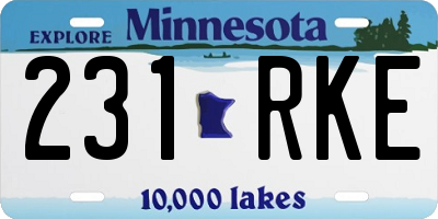 MN license plate 231RKE