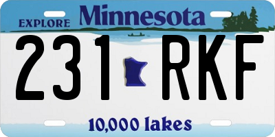 MN license plate 231RKF