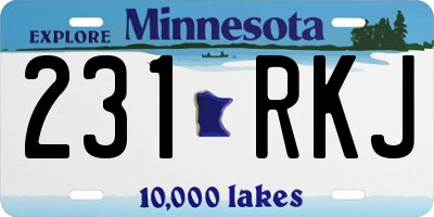 MN license plate 231RKJ