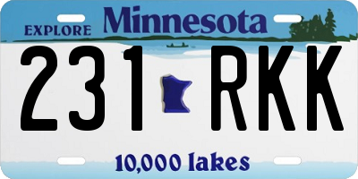 MN license plate 231RKK