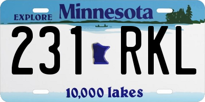 MN license plate 231RKL