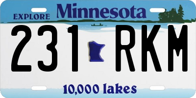 MN license plate 231RKM