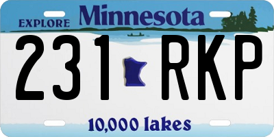 MN license plate 231RKP