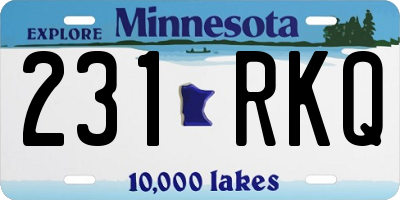 MN license plate 231RKQ