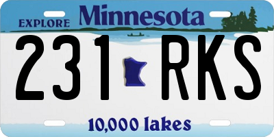 MN license plate 231RKS