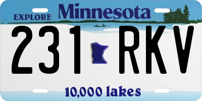 MN license plate 231RKV