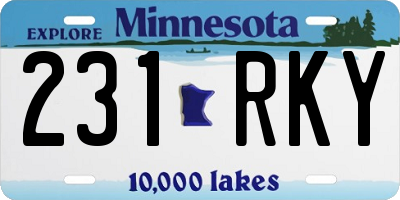 MN license plate 231RKY