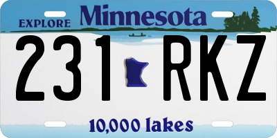 MN license plate 231RKZ