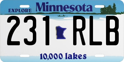MN license plate 231RLB