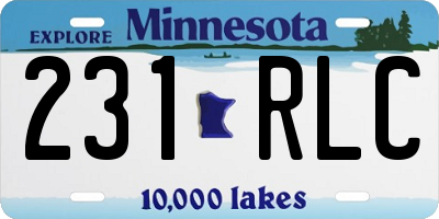 MN license plate 231RLC