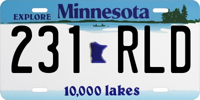 MN license plate 231RLD