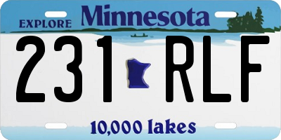 MN license plate 231RLF