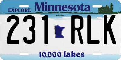 MN license plate 231RLK